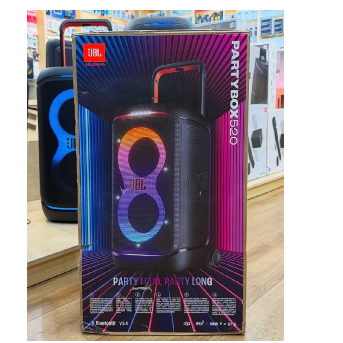 resources of JBL PartyBox 520 - Portable Battery-Powered Party Speaker with AI Sound Boost, Up to 15 Hours of Play time, IPX4 Splash Proof, Multi-Speaker exporters